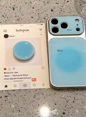 简约ins蓝色光晕英文标适用于iphone17promax苹果16pro手机壳15pr唯美小清新创意防摔保护壳