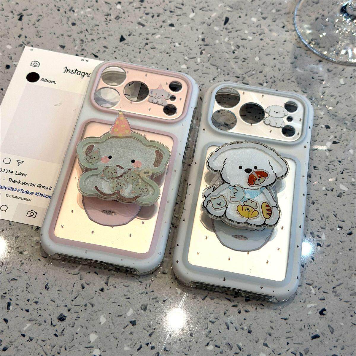 日韩高级感粉椭圆大象适用于苹果18promax手机壳iphone17pro新款16女款iPhone15新款个性16pro