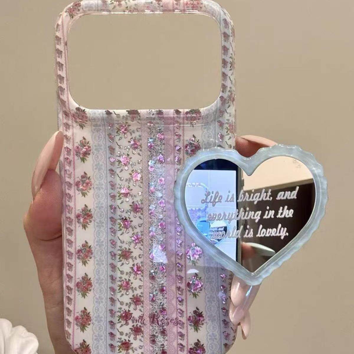 超仙闪粉钻石纹百合花适用苹果18promax手机壳iPhone17新款女款16Pro全包防摔17pro保护套15双层IMD韩