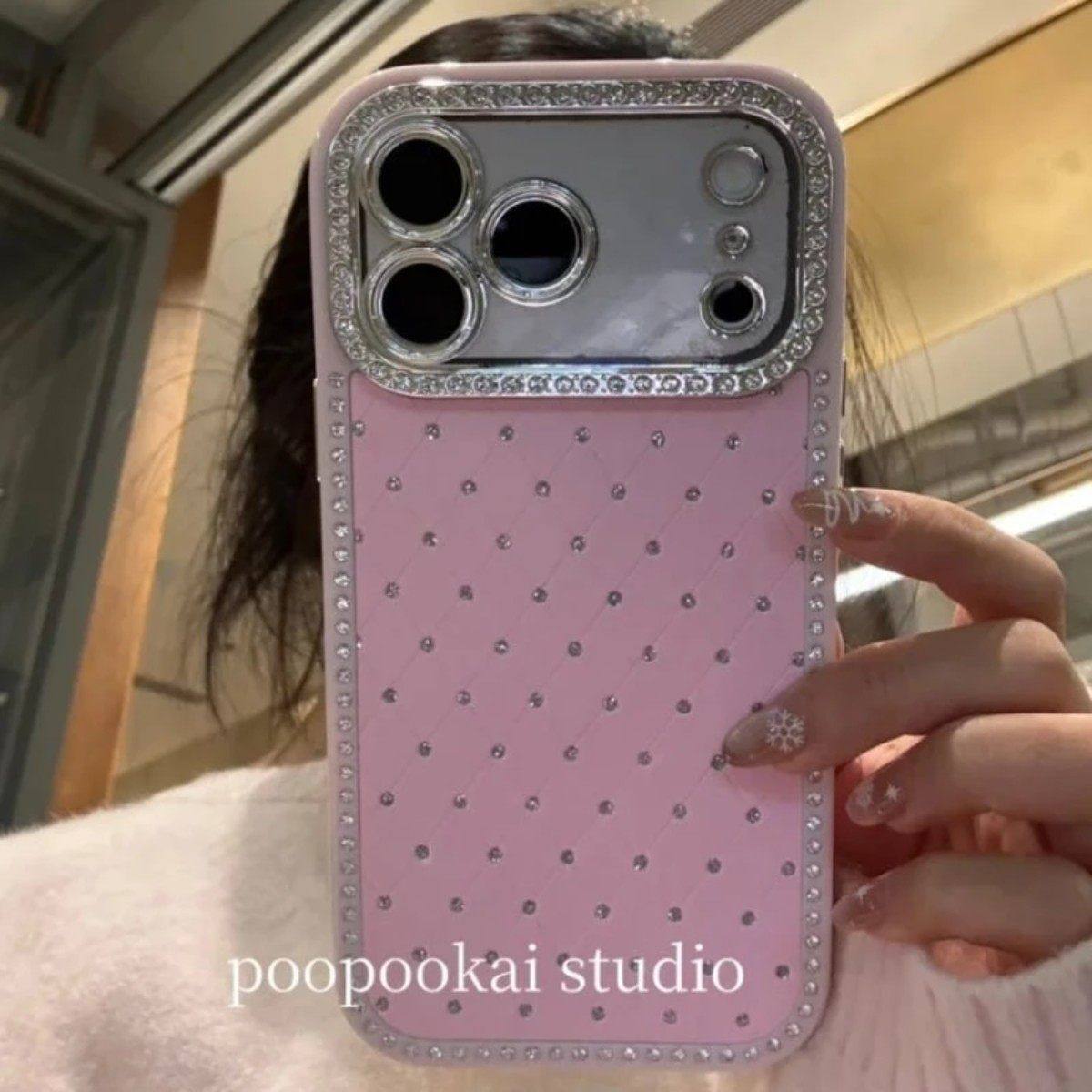 日韩透钻银镜橙菱格透钻适用14promax苹果16手机壳全包边女款iPhone17防摔保护套16promax个性iPhone15小众潮,3C数码配件,手机保护套/壳,淘宝优惠券,粉丝福利购,淘宝优惠卷