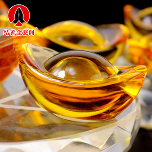 饰黄大小号家居乔迁开业 玄关装 速发品水晶金元 家摆件宝居客厅中式