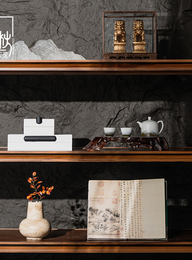 速发高级装设计师组合诧寂风民宿茶室书房开放格软饰感品中式摆件