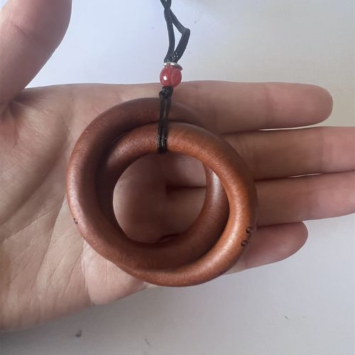 速发道家挂品雷击枣木小号乾坤圈 男佩戴用坠吊脖枣木乾坤圈