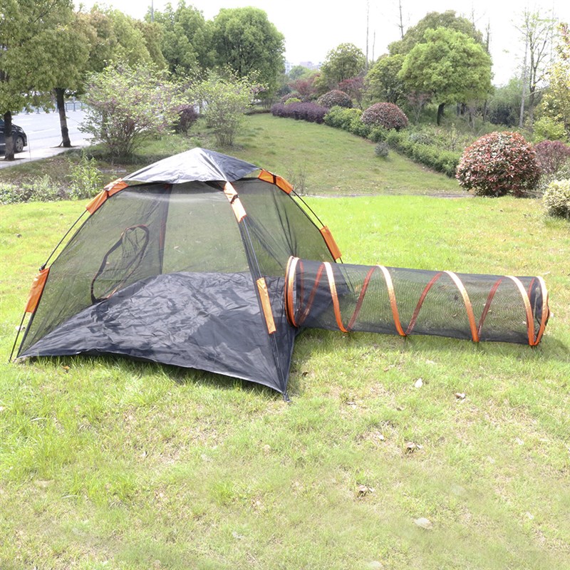 速发帐篷四季通用猫可道二道一户外加密耐抓隧折叠通合防蚊虫狗笼