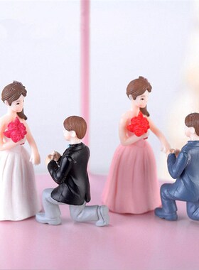 速发【包邮】Mry结物娃人摆件娃婚婚房装饰求婚情侣微景观