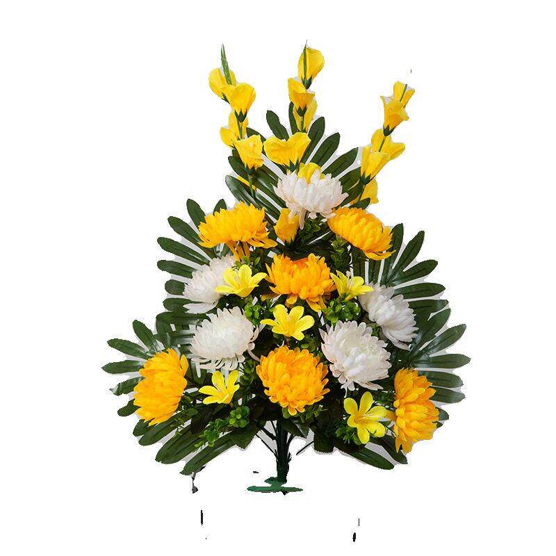 速发上坟扫墓地碑前绢花假花清明节祭祀花塑料彷真菊花束摆放盆花
