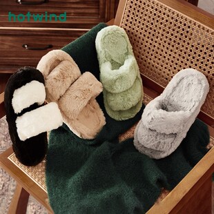 速发2季冬年新款士鞋尚一字拖毛毛家居拖保暖拖时外穿