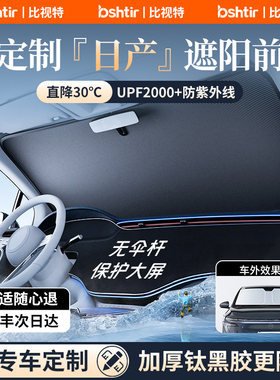 适用日产轩逸逍客天籁奇骏骐达汽车遮阳前挡风玻璃帘防晒隔热伞板