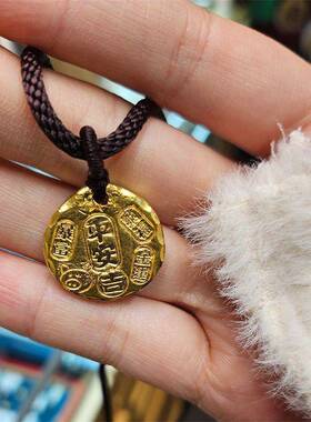 画个饼!古法金色大饼项链背面可刻字精致高级送女友闺蜜生日礼物