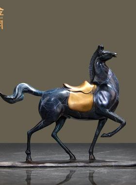 黄铜马摆件马上金安客厅玄关办公室开业乔迁礼物软装