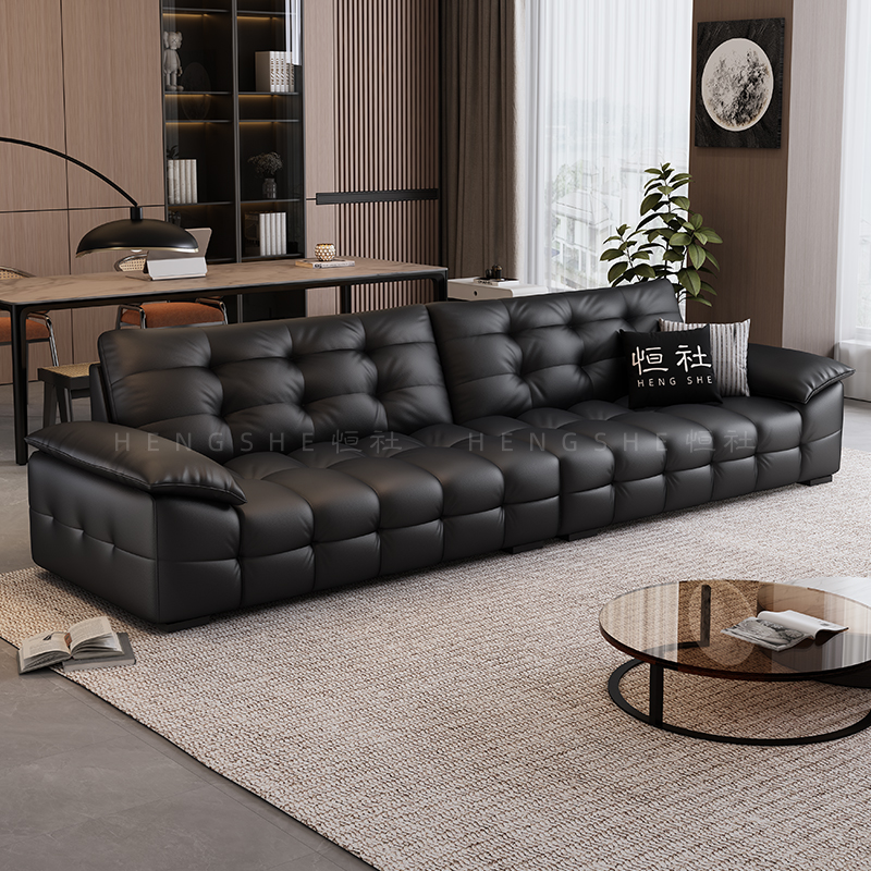 恒社意式极简真皮沙发