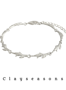 Clayseasons白叶细手链 简约素色小众度假风慵懒手工肌理精致高级