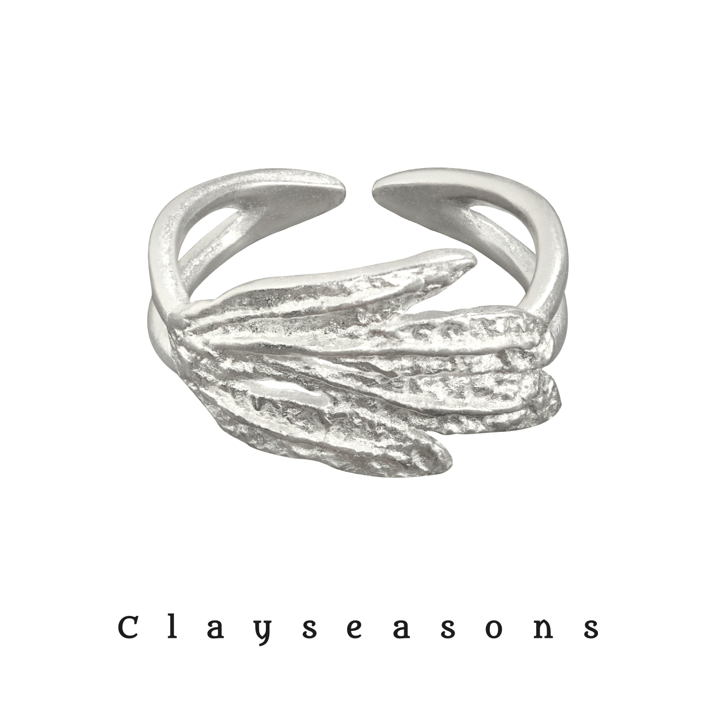 Clayseasons白叶开口戒指