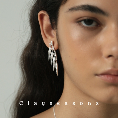 Clayseasons白叶流苏耳钉