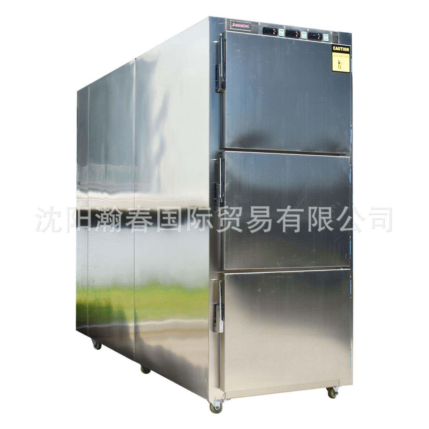 不锈钢三具开门存尸体冷冻柜太平NZI间停尸三房尸体储冷藏用箱瞻