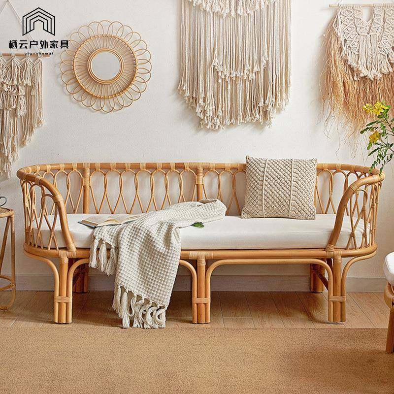 酒真店编民宿天然藤床三人人OIE双藤沙发床防水防晒休闲沙发床组,电子元器件市场,其它元器件,淘宝优惠券,粉丝福利购,淘宝优惠卷