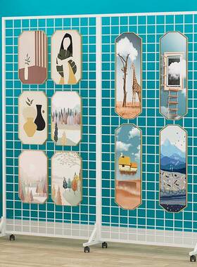 网览书摄影展架画折叠展示架CTQ画法展网格网格架绘铁幼儿园作品