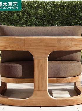 外休闲墅庭院园实木家具露花台防水防晒70226户柚木沙发茶几别组