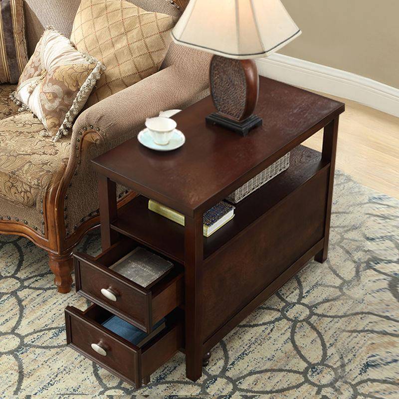 茶美式沙发边几角几客厅实木小几边侧柜储简物柜52190933约边桌床