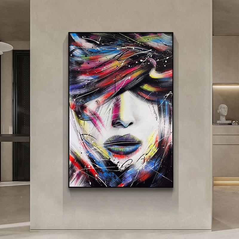 纯手绘油画厅玄SH197关过道立体肌装饰理挂画大幅抽客现代象简约图片