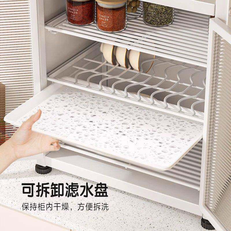 厨房台面置碗物架多功大能容多层加厚碗柜JAZ防尘防虫盘餐量具收