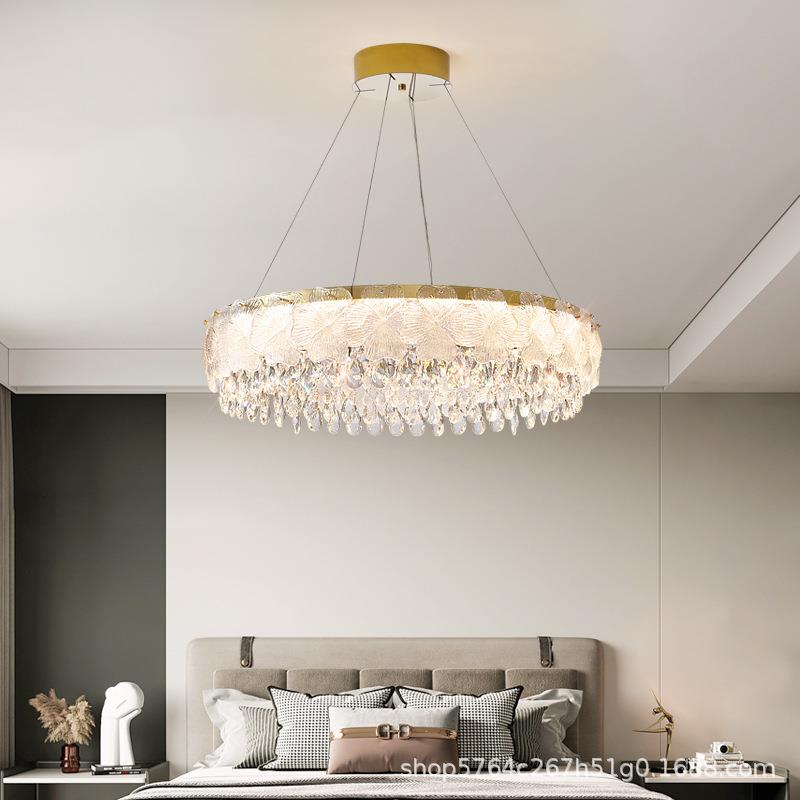 轻奢水晶吊灯客厅主灯现油代式3721餐厅卧室奶风花法2朵025新款网