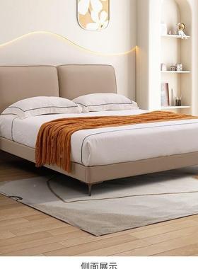 意式极简软体床主卧床猫爪皮高婚床简约现WTD艺代软大端体皮双人