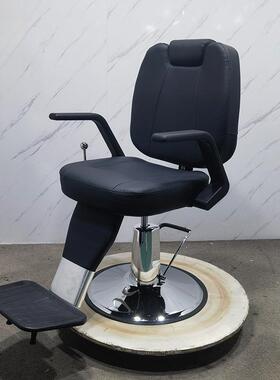 美新款黑色铝胡美发椅沙龙发SIH店理容椅带脚踏剪椅可放发倒修子