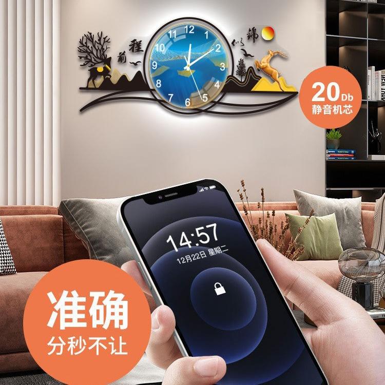 新款挂钟钟家用轻网红艺术壁钟现代奢简大气装CDC9饰挂墙时静音约