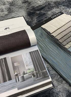 高奢1043b系款意式轻奢遮条纹提花光窗厂客家厅帘窗帘