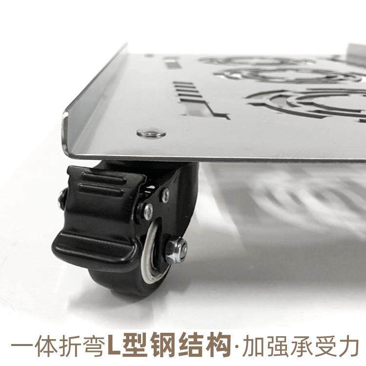 花无品牌/叶?不锈动钢机箱带轮托底架特大号电脑主重型托移底座承