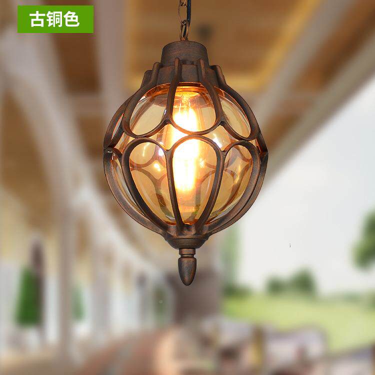 球防锈吊灯复古别院室外防雨水庭EXF院灯葡萄架走廊圆灯阳台墅庭