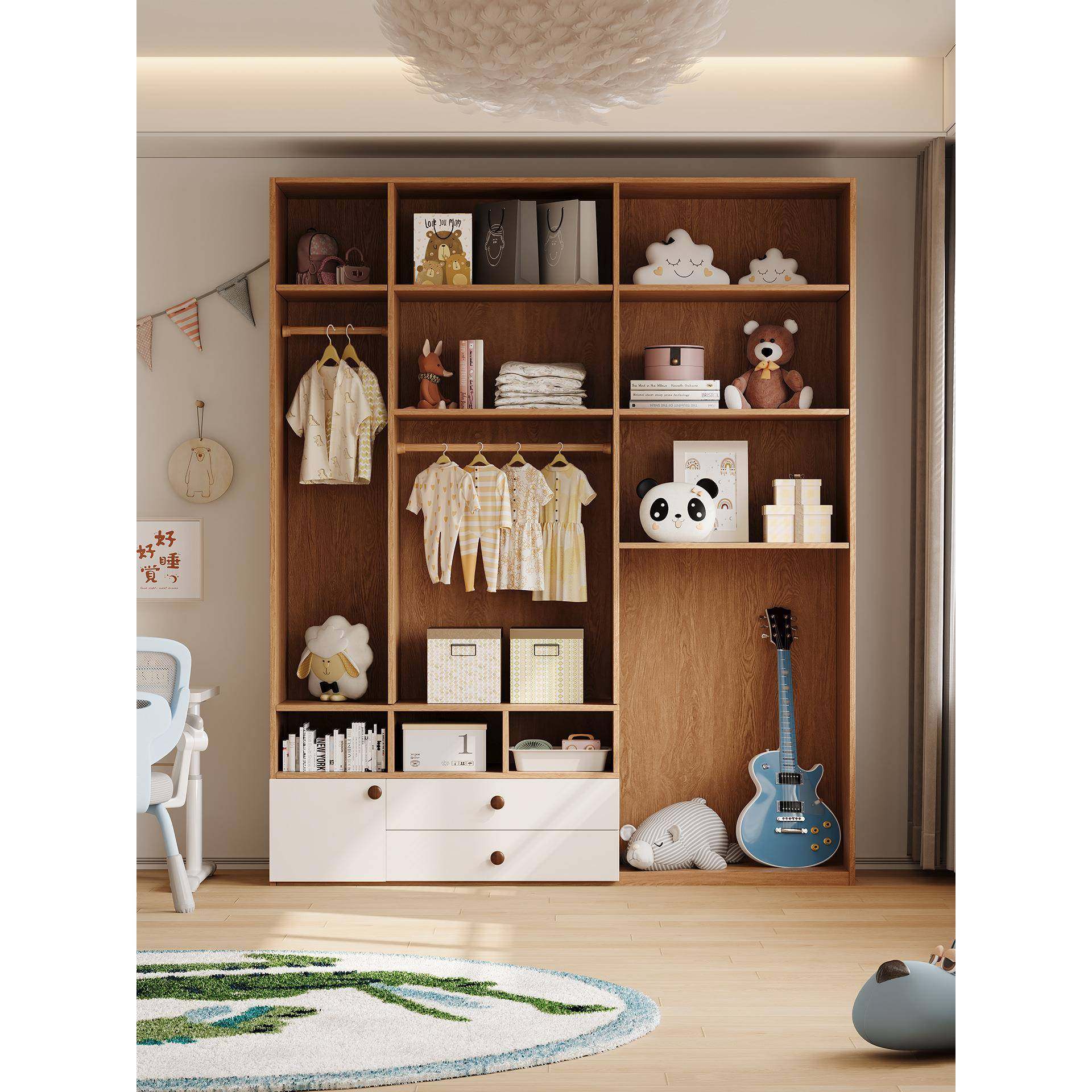 全实橡木5KZW202新儿款童衣柜组合男木孩女孩城堡卧室收纳储物大,电子元器件市场,其它元器件,淘宝优惠券,粉丝福利购,淘宝优惠卷