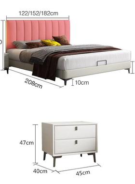 极店简主卧床双人床简约现FOE8代米主卧1.软包床家用次卧床酒公寓