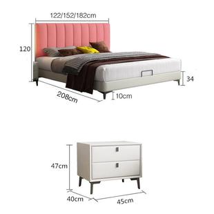 极店简主卧床双人床简约现FOE8代米主卧1.软包床家用次卧床酒公寓