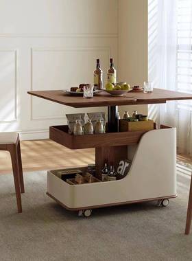 现代简约收移纳可展开可升降卖边几小户型热收纳动实VHD木岛台茶