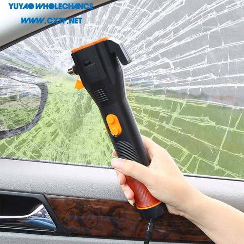 磁强底座的手摇发带YCT电声光报警家车用手电筒安全多锤逃生车载