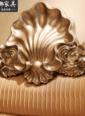 欧式布艺床主卧1.8m双人床具结婚卧床XAF室实木家1女.5儿床