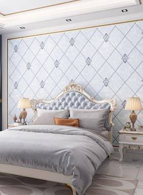 壁镶满钻室简欧仿鹿皮52151绒纸客厅卧婚房铺大气墙纸