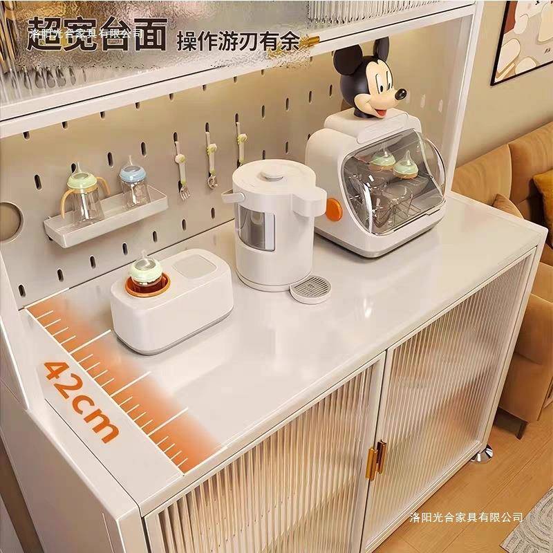 新款婴儿喂养台收纳量柜大容婴儿物品桌子床移头带收纳00落地动滚