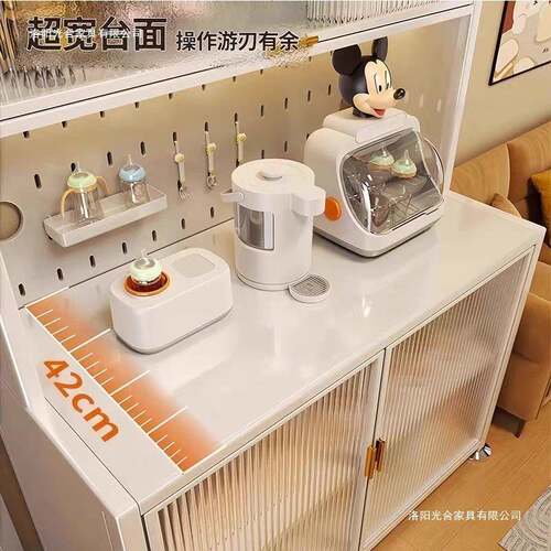 新款婴儿喂养台收纳量柜大容婴儿物品桌子床移头带收纳00落地动滚