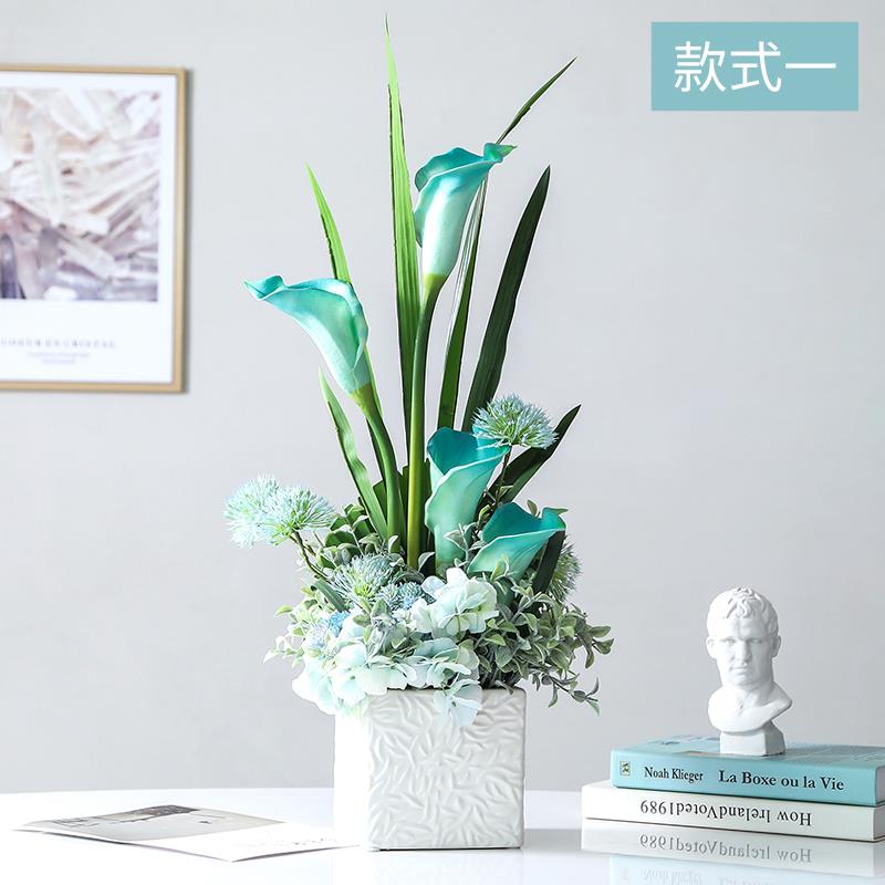 花马蹄莲套装无品牌/艺花装饰绢花花软装样板房摆件厅客餐桌插花