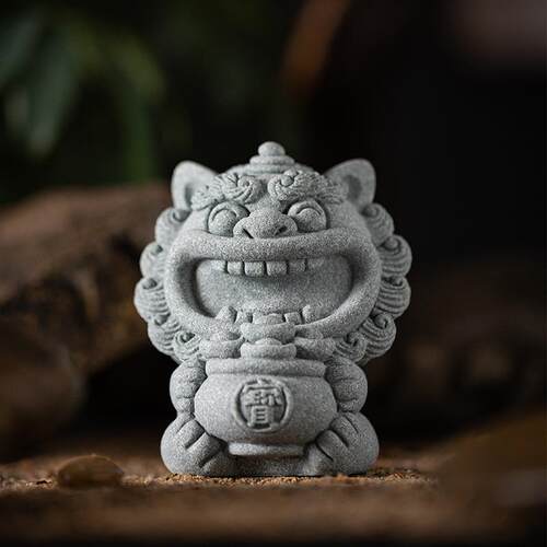 创意风NBV狮吉祥物居桌面饰品茶桌家茶宠摆件装盆景鱼缸景观工艺