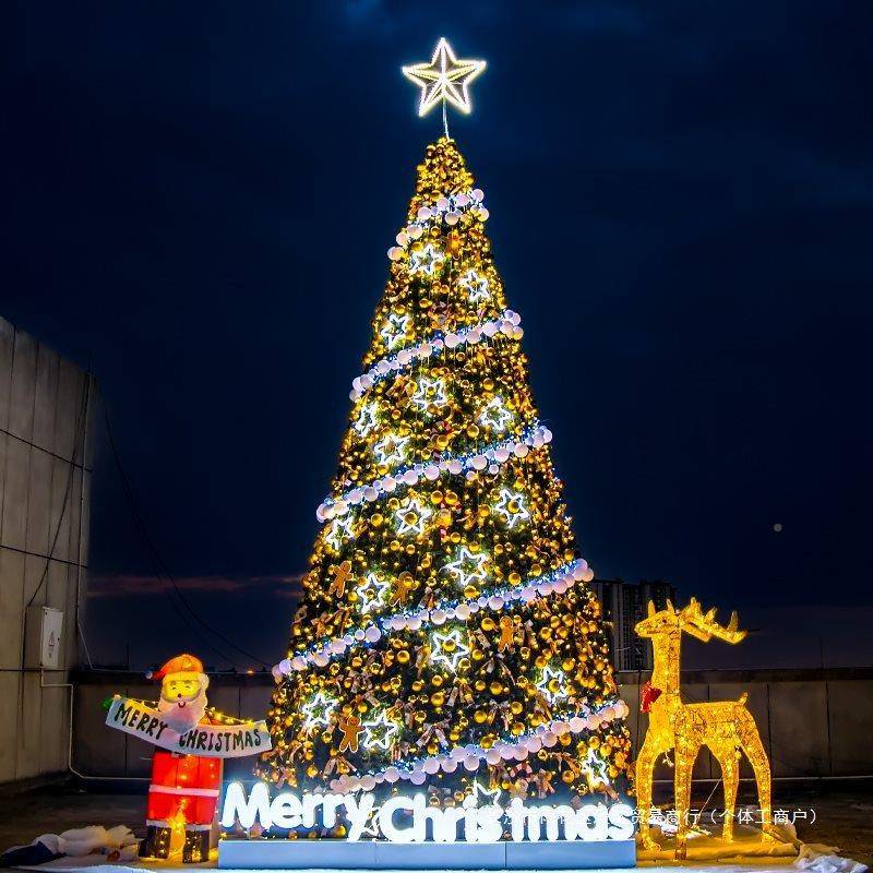 大型圣诞树户酒外发光3/DCH4/5装/6/10米框商架场店广场圣诞节饰