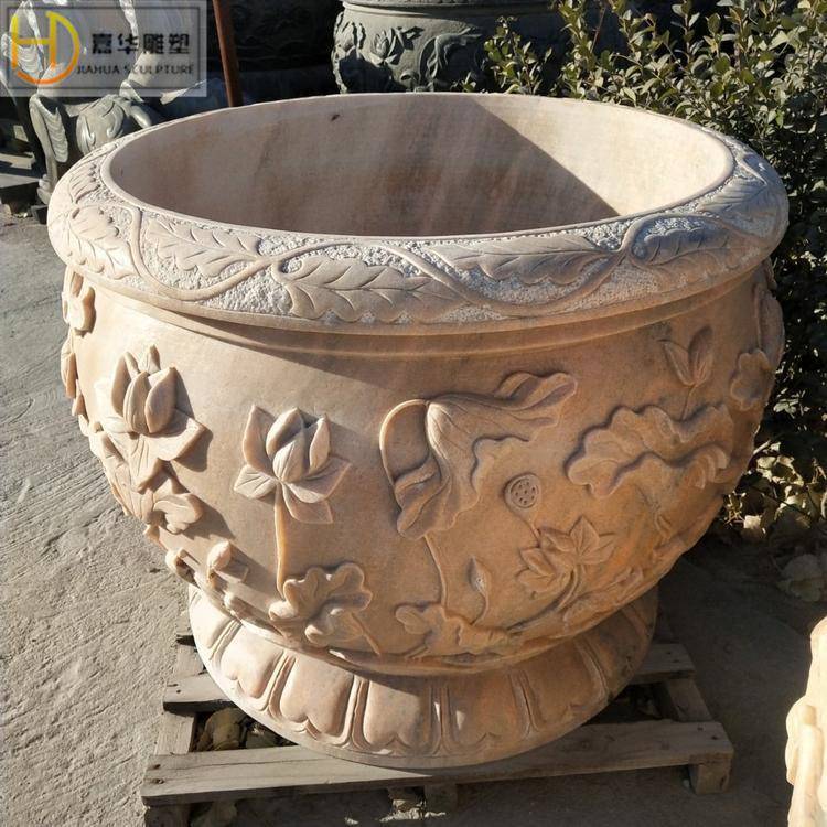石雕鱼缸花盆庭院石缸天然石青石水缸养种花盆石头无品牌/大鱼缸