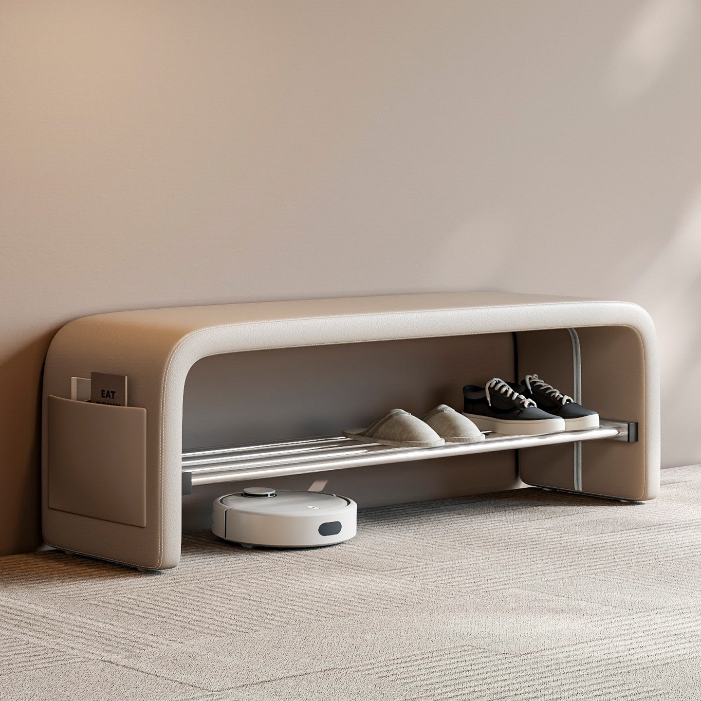 进门可坐穿鞋柜一体入户卧室床尾长条凳门口换鞋凳家用轻奢高级感