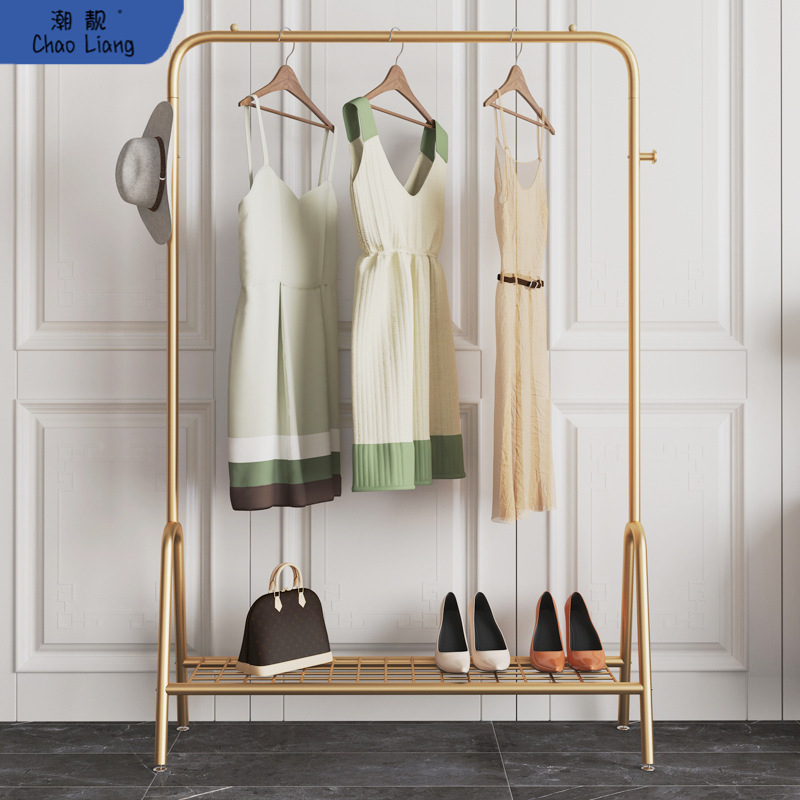 晾衣架落地折叠室内晒衣架阳台卧室挂衣架子家用简易单杆式其包邮