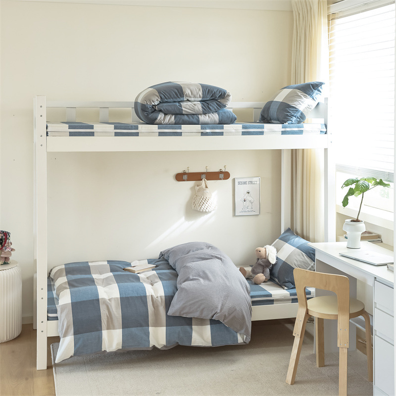 A类学生三件套床垫套水洗棉宿舍上下铺四件套纯棉 0.9m床E18