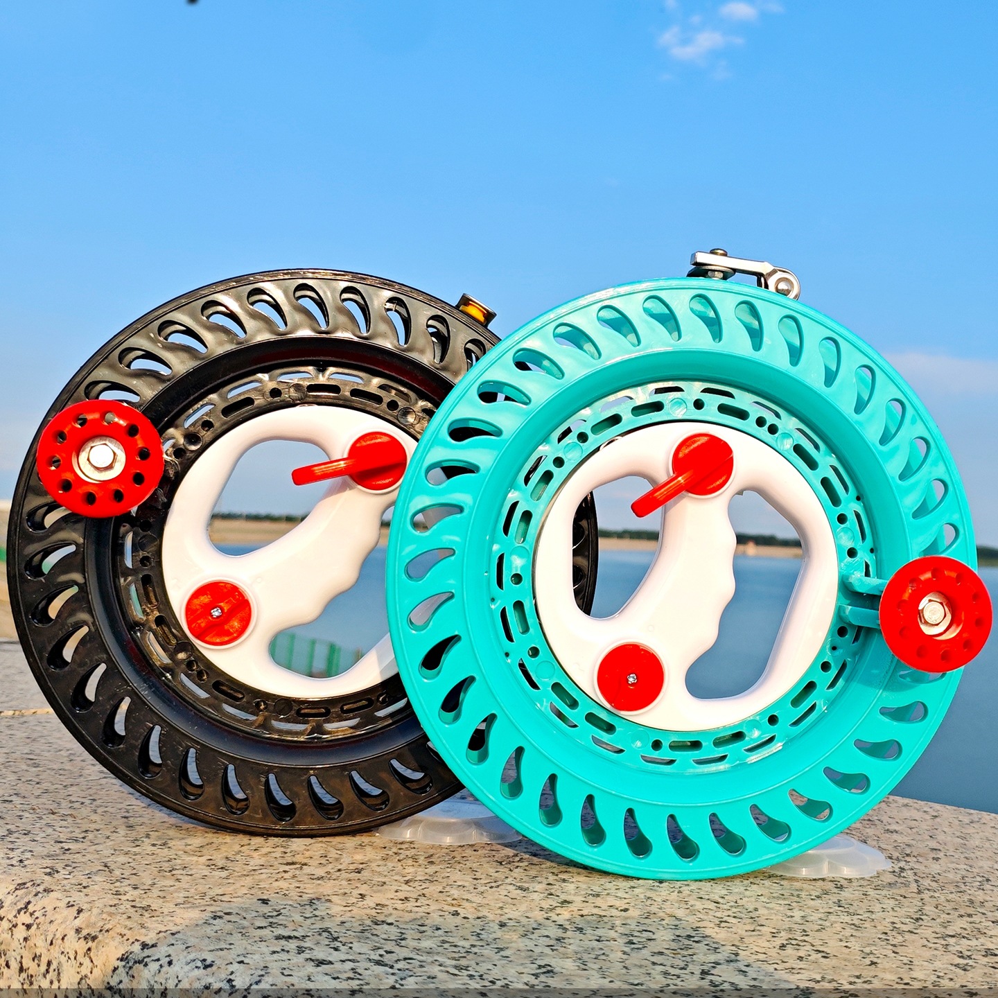 新款风筝轮盘专用船钓手把轮刹车防倒转海钓鱼手摇线轮拉线盘专业