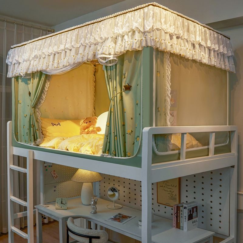 强遮光床帘蚊帐一体式大学生宿舍专用上下铺通用全包窗帘封闭床幔